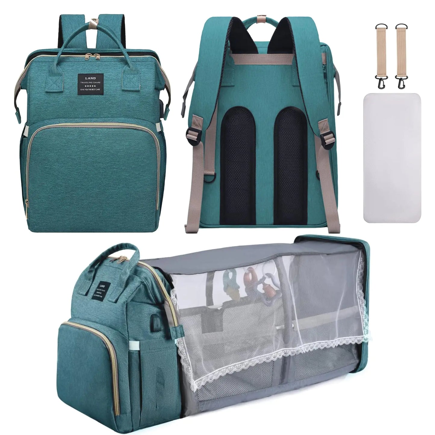 AFDLLDQM Diaper Bag Backpack Multifunctional Baby Diaper Bag Diaper Changing Station for Boys Girls Large Capacity Travel Baby Bag for Mom Dad