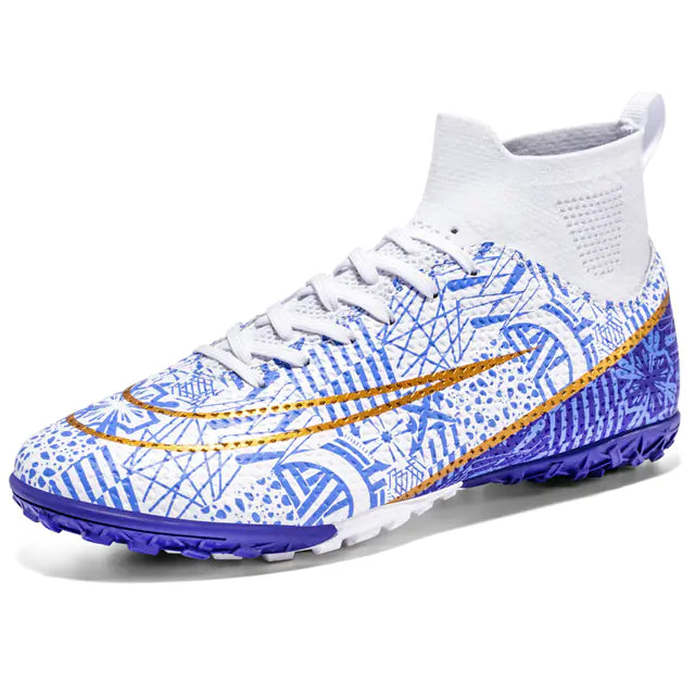 High-Top Men's Football Shoes - Anti-Slip Microfiber