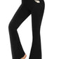Hi Clasmix Womens Flare Leggings with Pockets-Wide Leg Yoga Pants Tummy Control Bell Bottom Leggings