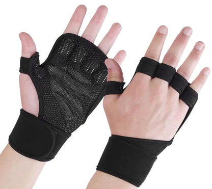 Weight Lifting Gloves Wrist Wraps Wrist Straps for Weightlifting Lifting Wrist Wraps Gym Gloves for Men Workout Gloves for Men Workout Gloves Women (Black X-Large)