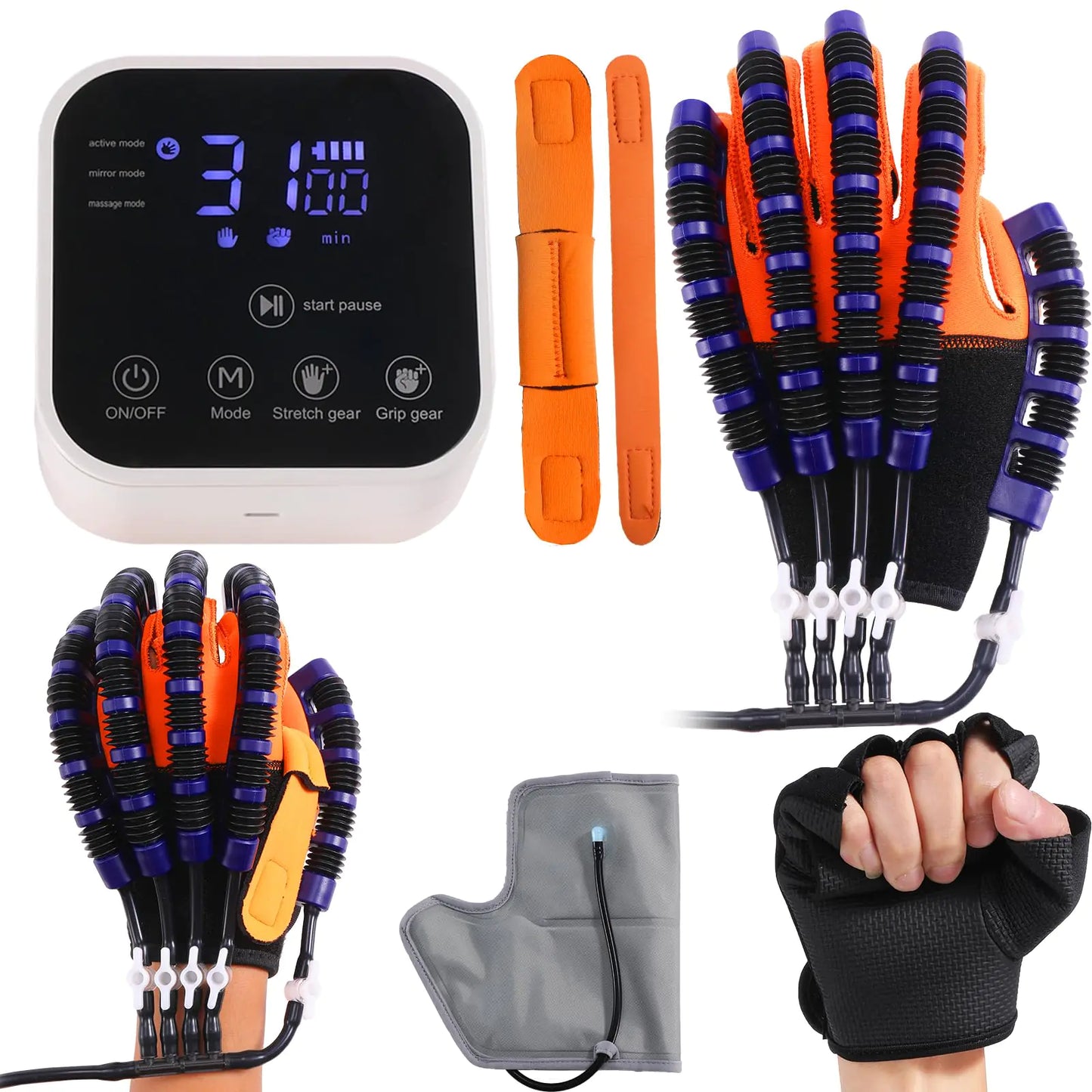 Sayorg Rehabilitation robot gloves - finger exercise equipment for hemiplegic stroke and arthritis patients - rechargeable (Left hand M)