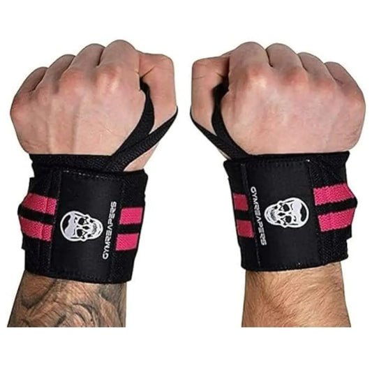Gymreapers Weightlifting Wrist Wraps (Competition Grade) 18" Professional Quality Wrist Support with Heavy Duty Thumb Loop - Best Wrap for Powerlifting Strength Training Bodybuilding(Pink18")