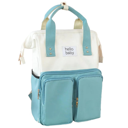 Hiroyuki Baby Diaper Bag Backpack Large Diaper Bag with Changing Pad Cute Women Travel Diaper Bag for Baby Boy and Girl (Blue)