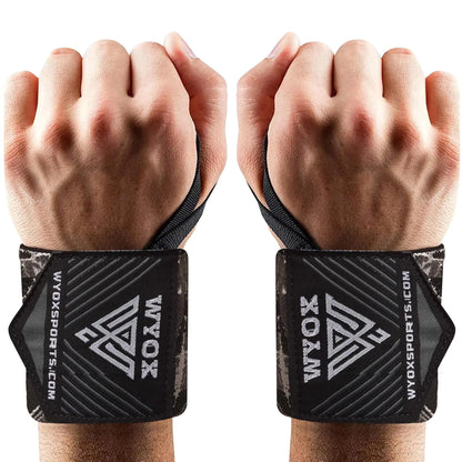 WYOX Weightlifting Wrist Wraps 18" Professional Quality Wrist Support with Heavy Duty Thumb Loop Best Wrap for Powerlifting Competition Strength Training Bodybuilding Gym Workout Bands for Stability