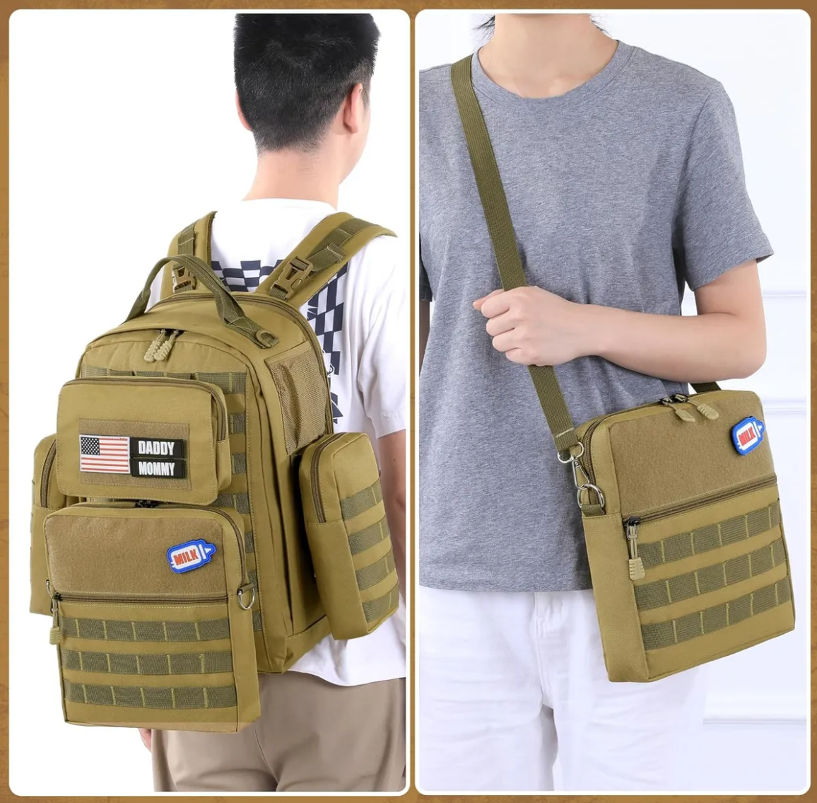 MABOZOO Baby Diaper Bag Backpack Combo with 4 Detached Bag Diaper Bag with Expandable Diaper Changing Station and Pad Dad Diaper Bag Baby Bag for Boys Girls