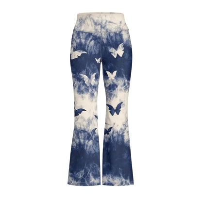 Tutolipy Butterfly Print Flare Yoga Leggings for Girls Soft Tie Dye Tummy Control Bell Bottoms Yoga Pants Smooth Yoga Pants Yoga Leggings for 5-14 Junior Kids