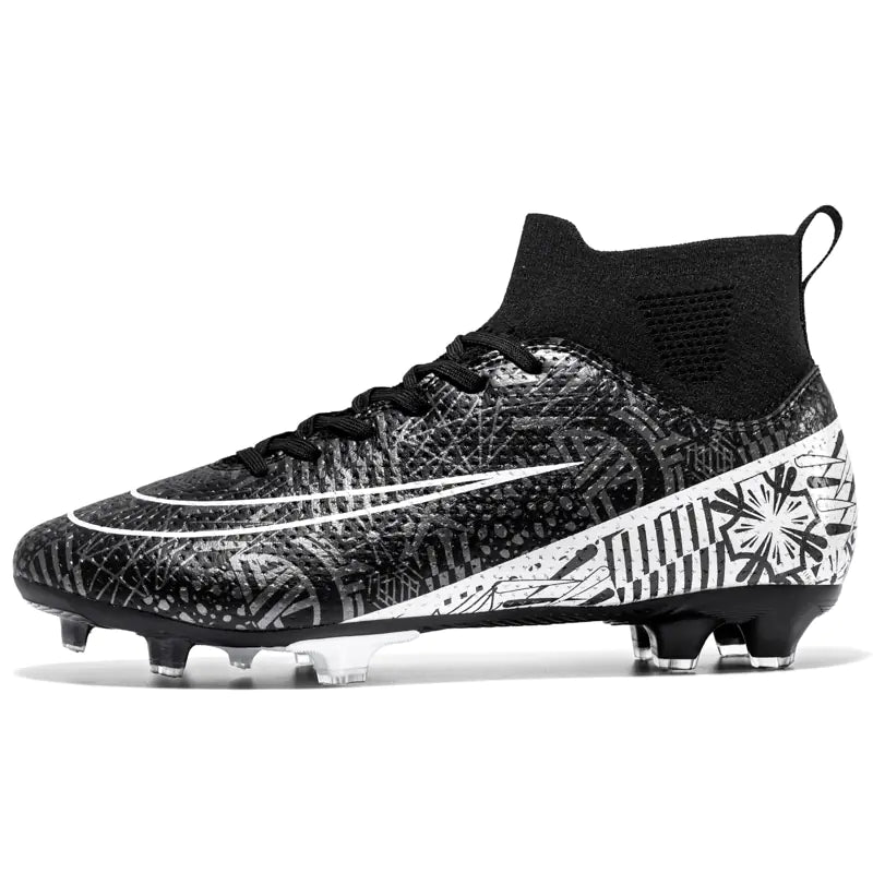 High-Top Men's Football Shoes - Anti-Slip Microfiber