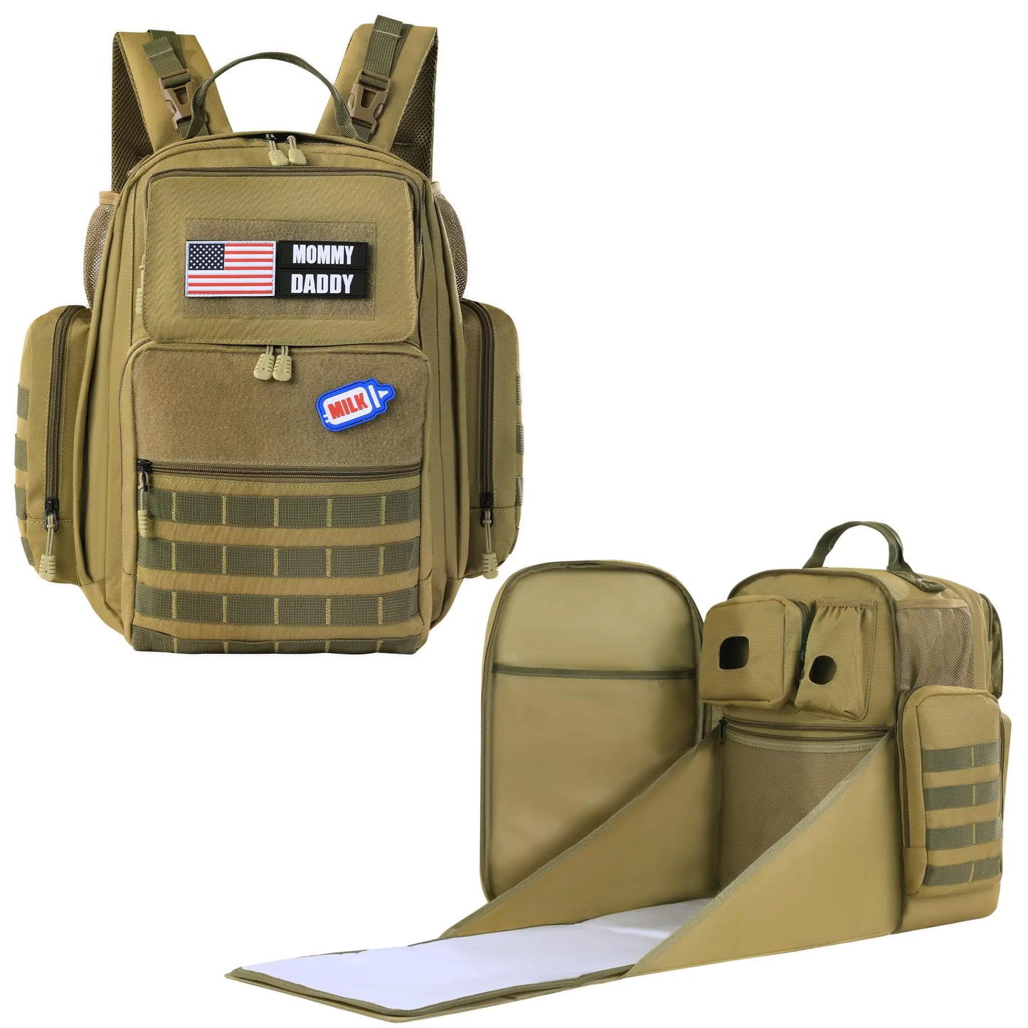 MABOZOO Baby Diaper Bag Backpack Multifunctional Diaper Bag with Diaper Changing Station and Pad Waterproof Dad Diaper Bag Baby Bag Organizer for Boys Girls