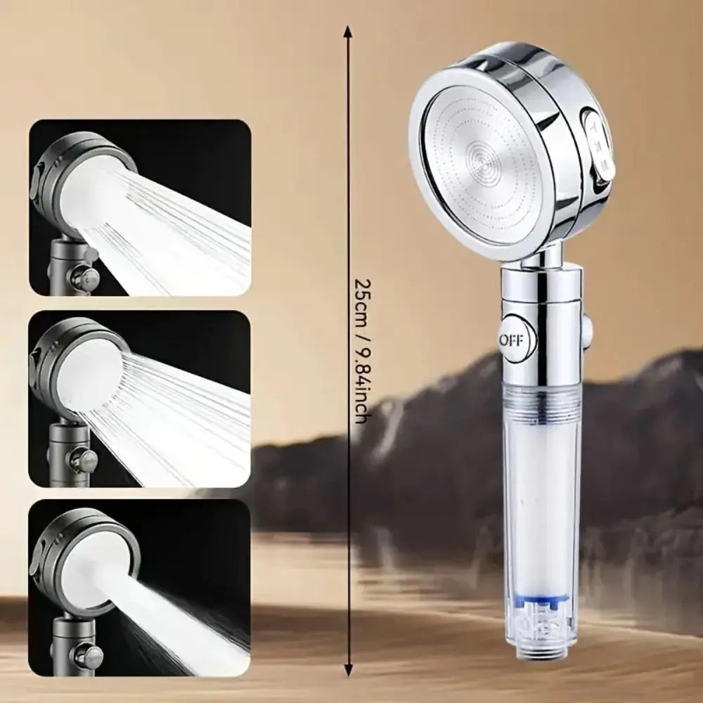 Circular 3 Speed High-pressure Handheld Shower Head