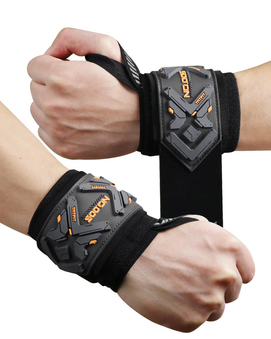 WKWE 18" Professional Weightlifting Wrist Wraps with Heavy Duty Thumb Loop for Men & Women - Wrist Support for Powerlifting Strength Training Bodybuilding (Pair)