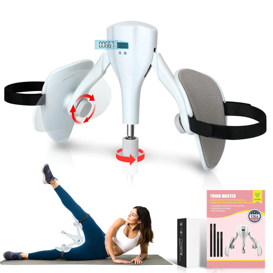 Thigh Master Kegel Exercise - 0-44lb Adjustable Pelvic Floor Trainer Toner Inner Thigh Exerciser 4 Fixed Straps Thigh Exerciser for Postpartum Pelvic Floor Muscle Repair Thigh Workout Equipment