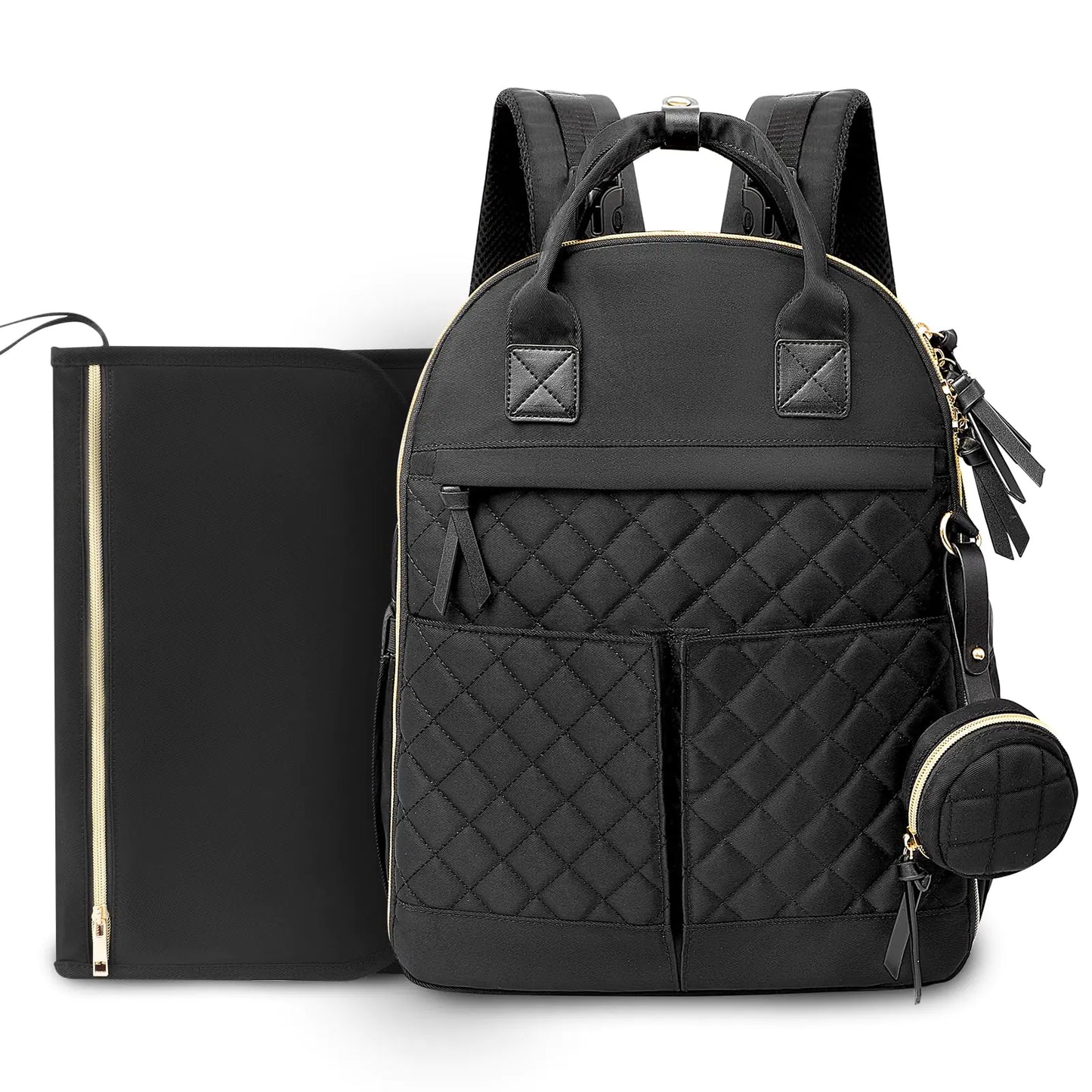 ILCOLPO Diaper Bag Backpack Baby Diaper Bag with 18 Pockets Large Baby Bag Backpack for Girl Boy Waterproof Diaper Bag with Changing Pad & Wet Dry Bag Black